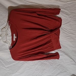 Burnt Orange twist front knit shirt